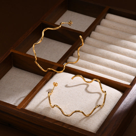 Wavy Luxe Hoops